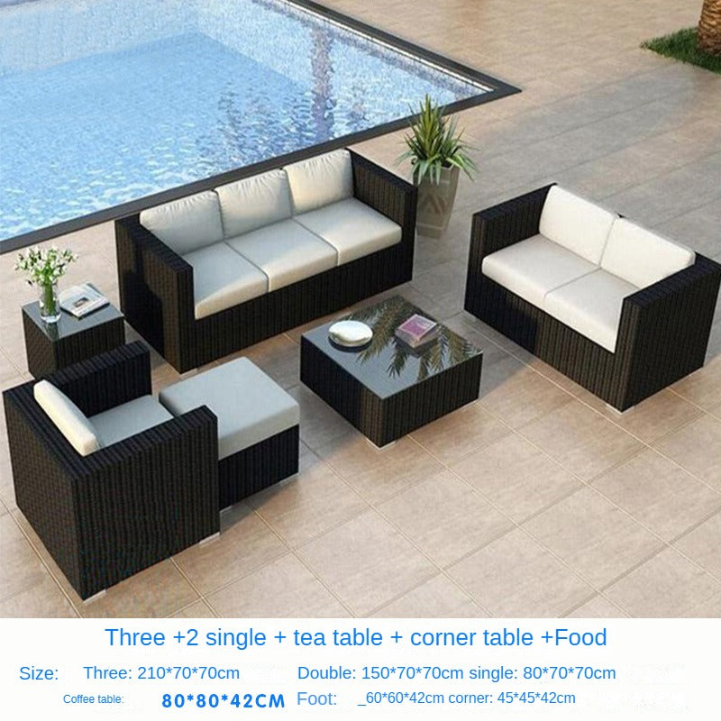 Outdoor furniture, outdoor rattan sofa 634