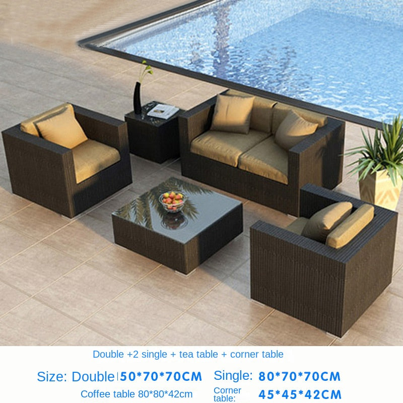 Outdoor furniture, outdoor rattan sofa 634