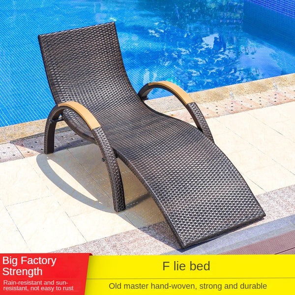 swimming pool lounge chair, rattan beach lounge chair  617