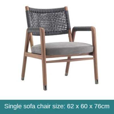 Outdoor solid wood tables and chairs, rattan woven tables and chairs 670