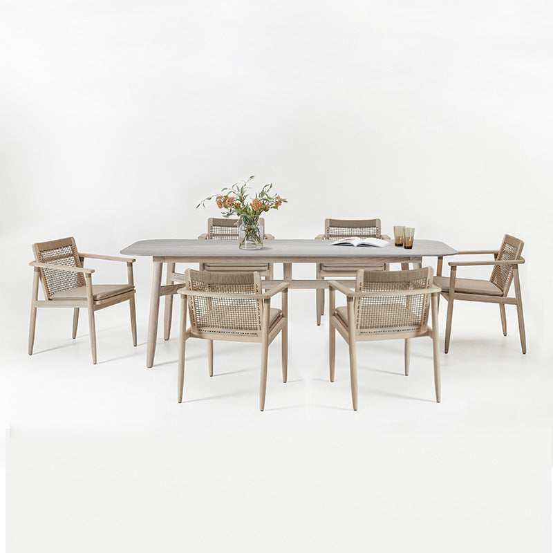 Outdoor teak tables and chairs, rattan furniture 724