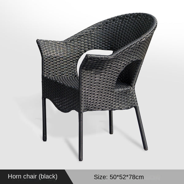 Outdoor rattan chair , rattan woven table and chair leisure 672