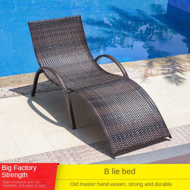 swimming pool lounge chair, rattan beach lounge chair  617