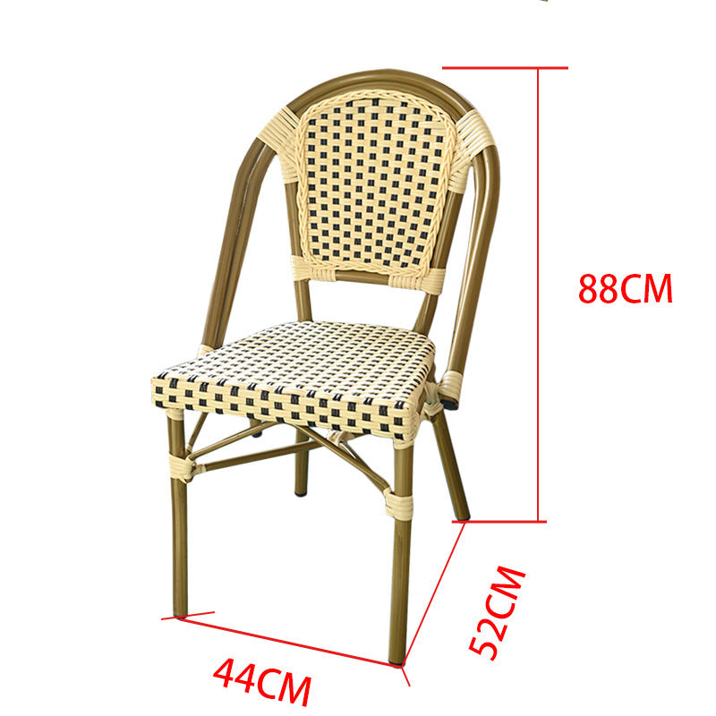 Marble dining table, rattan table and chair 693