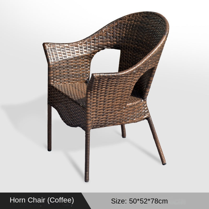 Outdoor rattan chair , rattan woven table and chair leisure 672