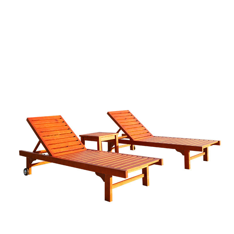 Solid wood outdoor lounge chair, beach chair 682