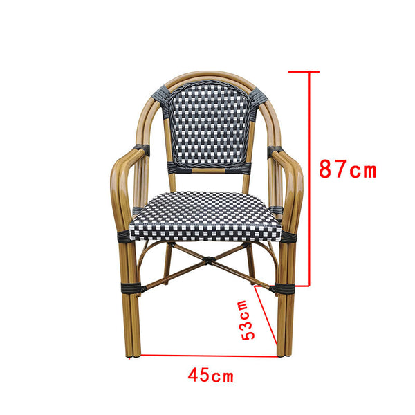 Marble dining table, rattan table and chair 693