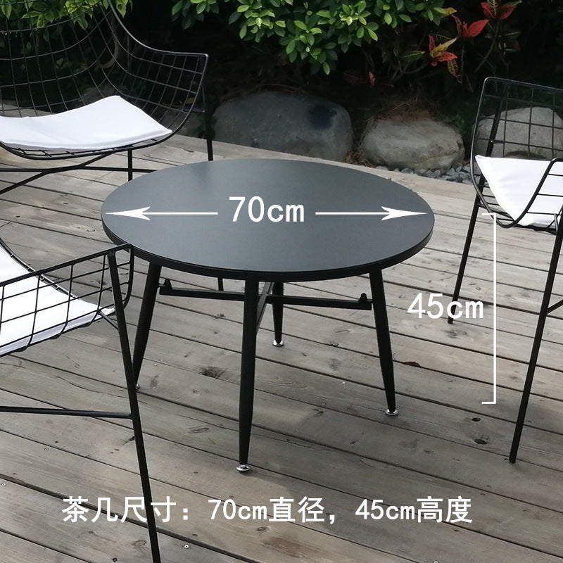 Outdoor Table and Chair Set Combination, Courtyard, Balcony, Garden, Waterproof and Sunscreen, Iron Art, Leisure, Coffee and Milk Tea Shop, Table and Chair