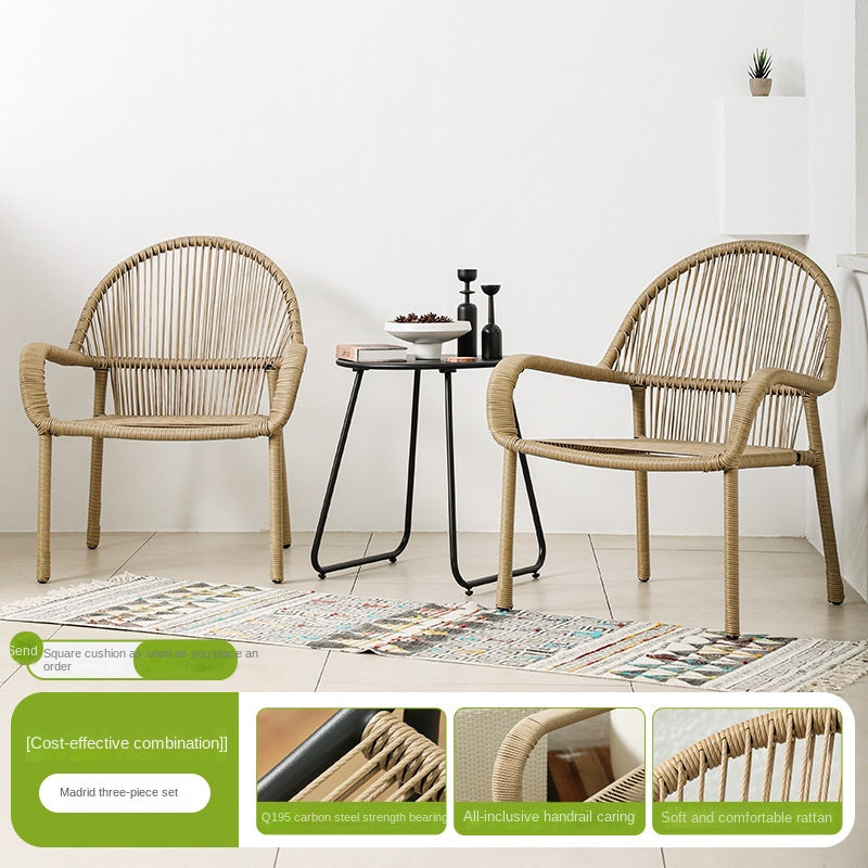 Rattan woven tables and chairs, outdoor furniture 679