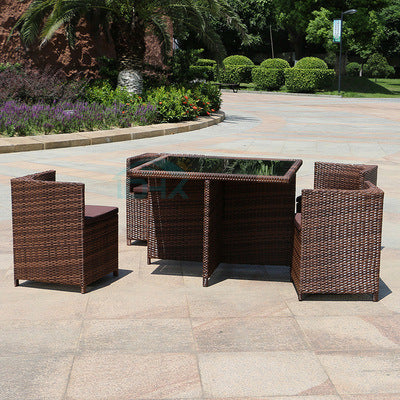 Outdoor rattan tables and chairs, courtyard rattan chairs 732