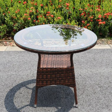 Outdoor rattan chair , rattan woven table and chair leisure 672