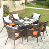 Outdoor rattan chair , rattan woven table and chair leisure 672