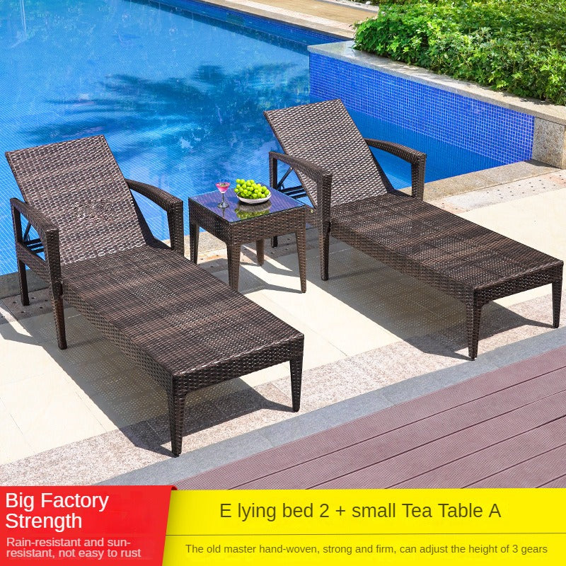 swimming pool lounge chair, rattan beach lounge chair  617