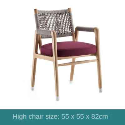 Outdoor solid wood tables and chairs, rattan woven tables and chairs 670