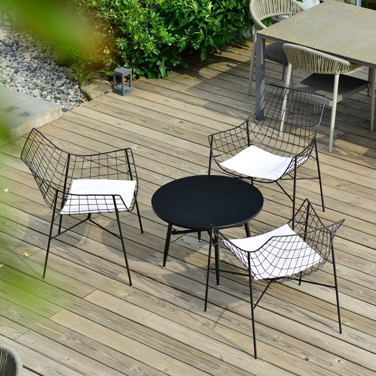 Outdoor Table and Chair Set Combination, Courtyard, Balcony, Garden, Waterproof and Sunscreen, Iron Art, Leisure, Coffee and Milk Tea Shop, Table and Chair