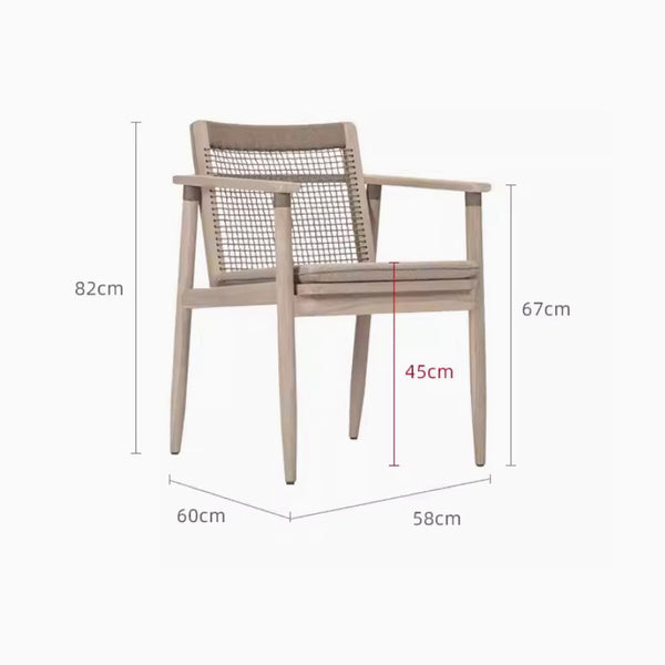 Outdoor teak tables and chairs, rattan furniture 724