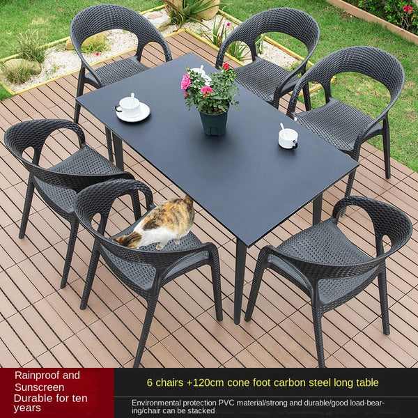 Garden outdoor table and chair ,imitation rattan chair 693