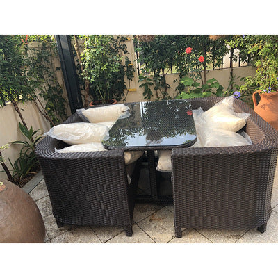 Outdoor rattan tables and chairs, courtyard rattan chairs 732