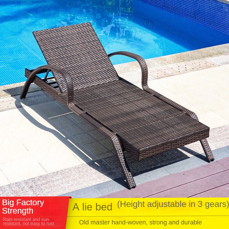 swimming pool lounge chair, rattan beach lounge chair  617