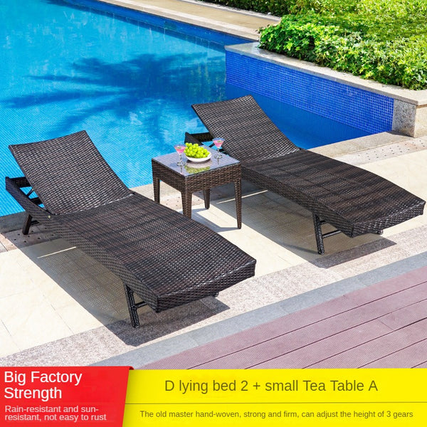 swimming pool lounge chair, rattan beach lounge chair  617