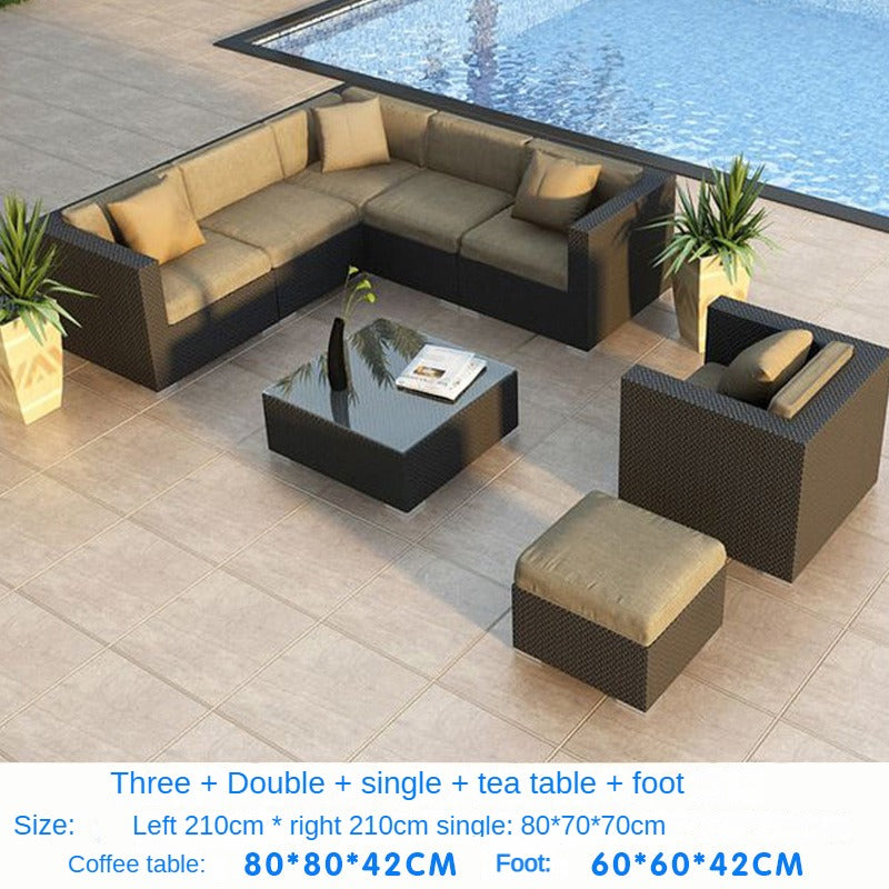 Outdoor furniture, outdoor rattan sofa 634